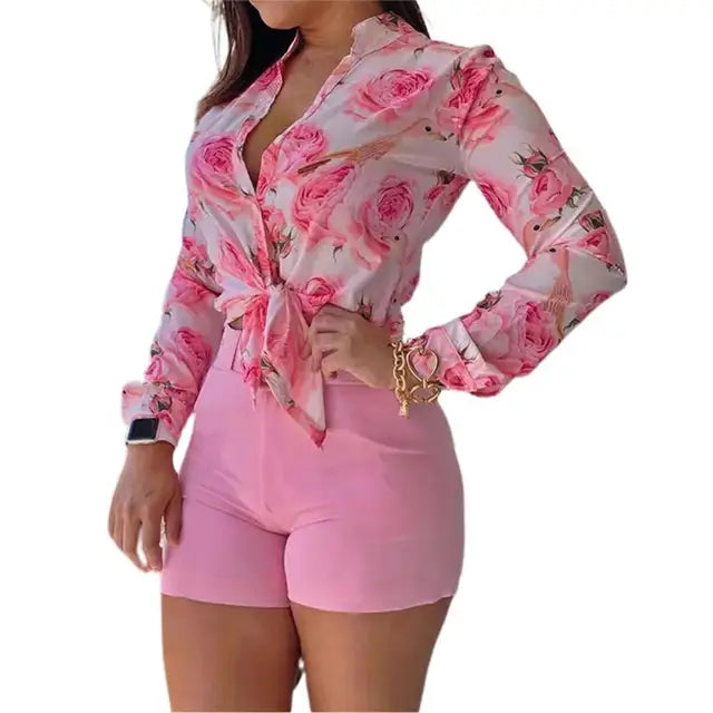 Varla Blouse | Blouse à manches longues avec impression
