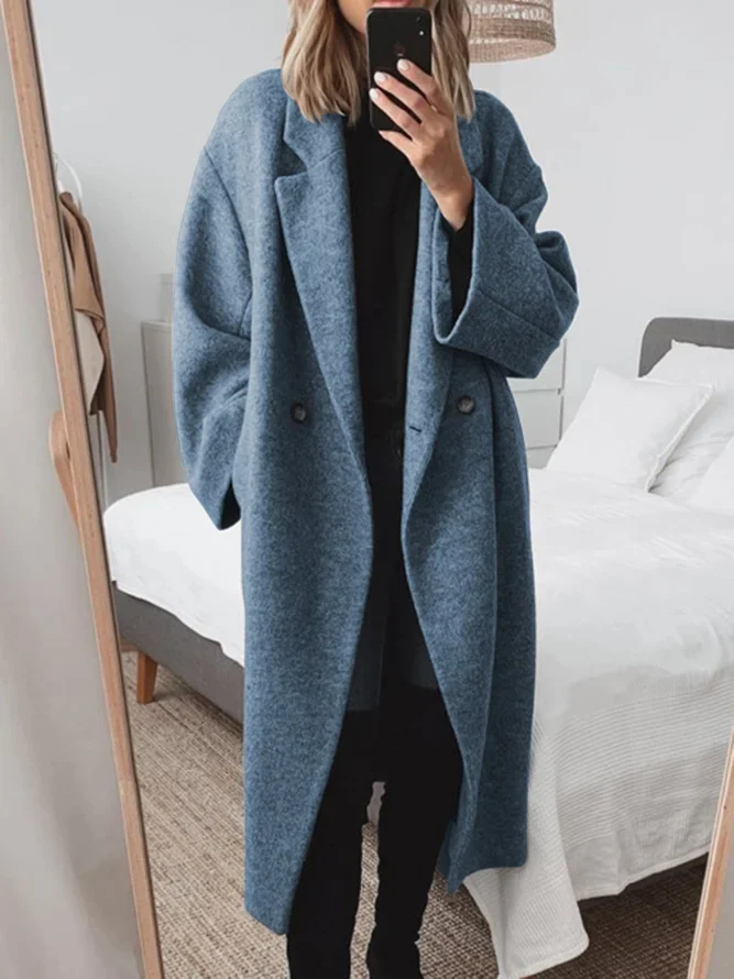 Manteau de luxe surdimensionné en laine mélangée pour femmes
