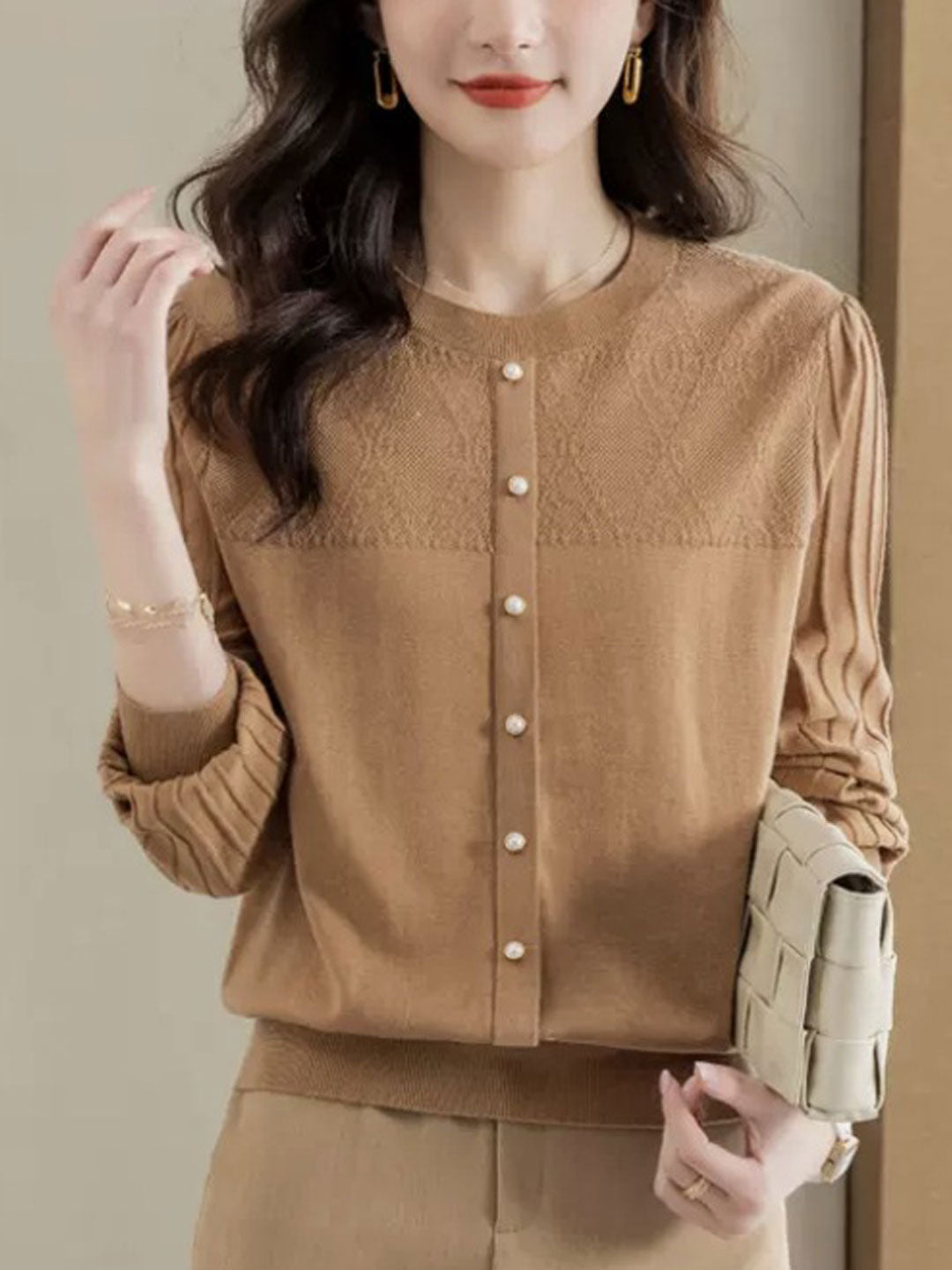 Xivana Blouse | Blouse à manches longues et col rond