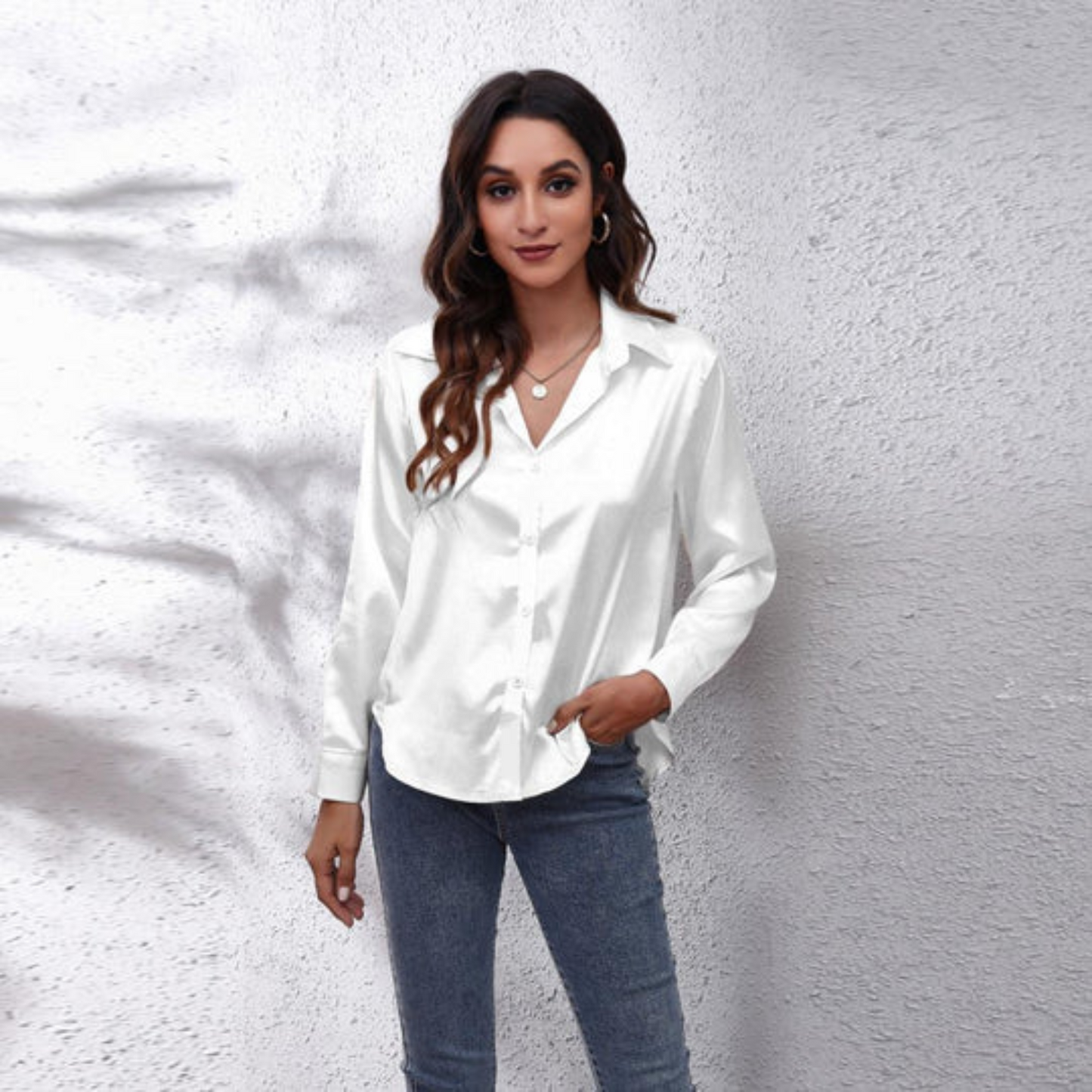 Eva | Chemisier d'été en satin pour femmes