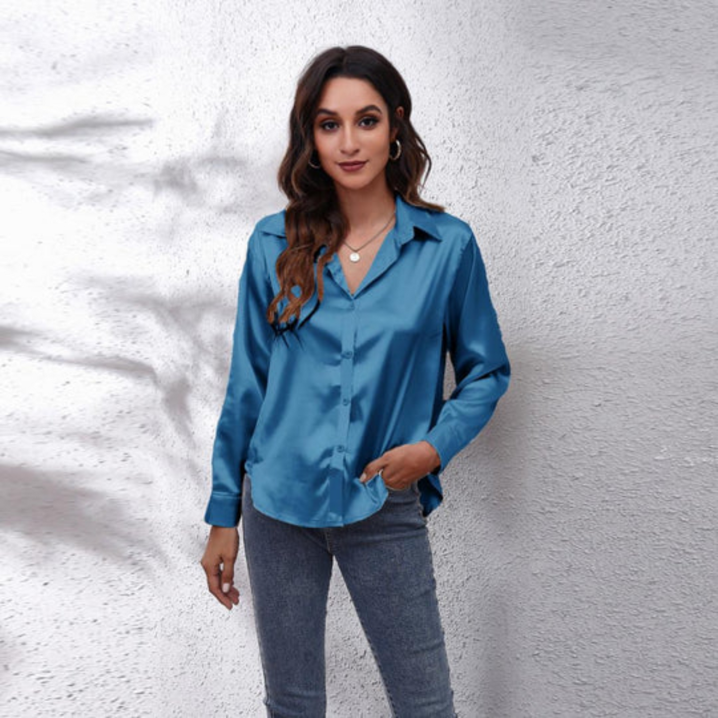 Eva | Chemisier d'été en satin pour femmes