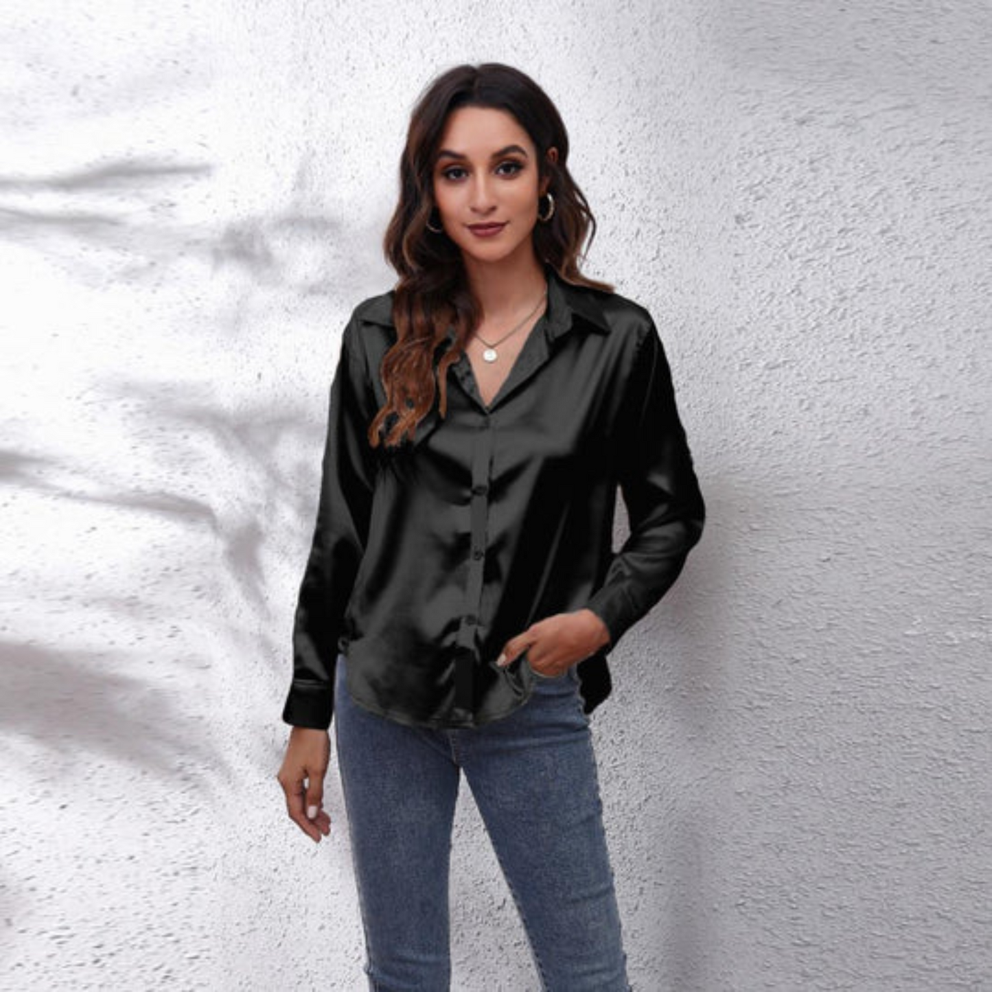 Eva | Chemisier d'été en satin pour femmes