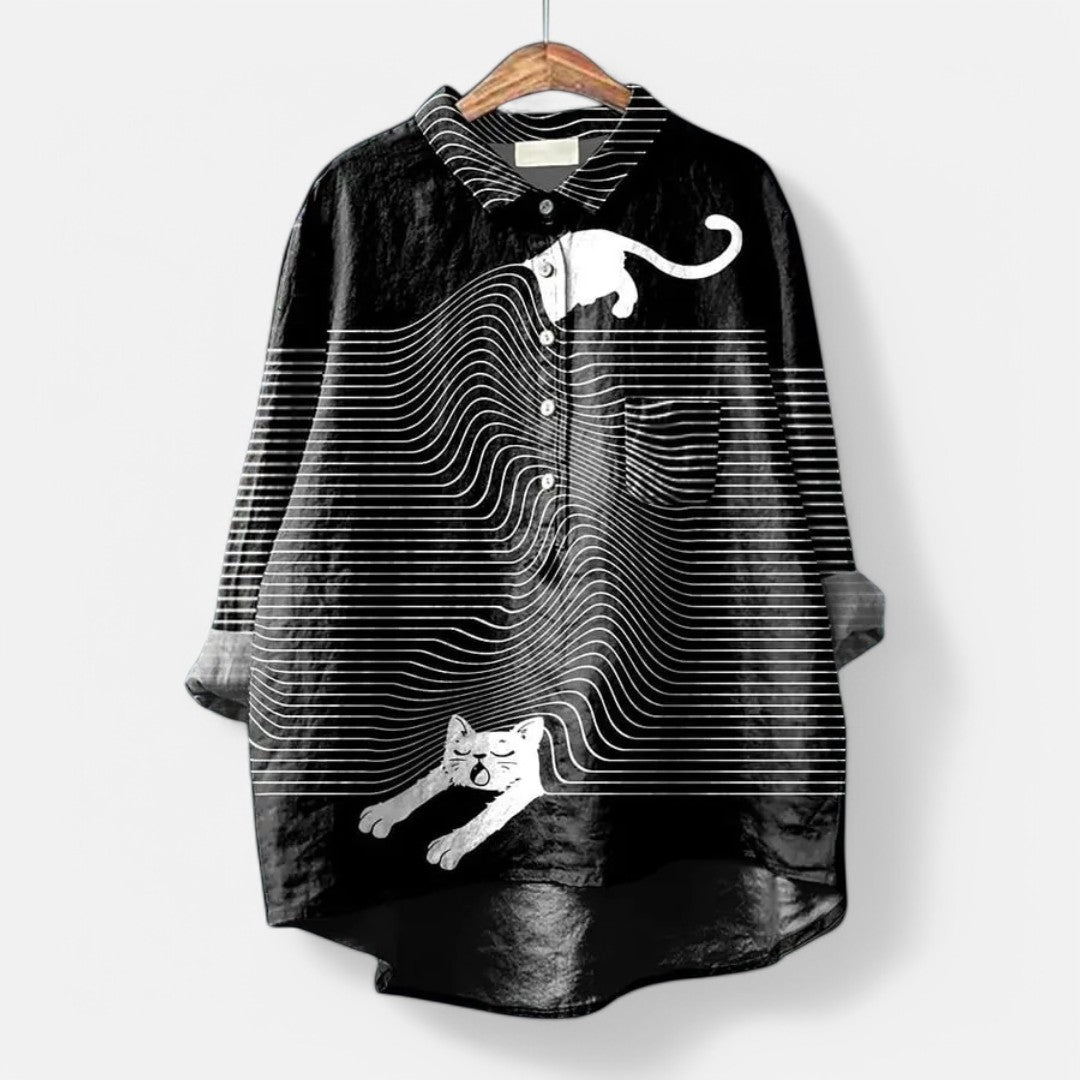 Sero™ | Blouse Tendance avec Imprimé Artistique Coloré