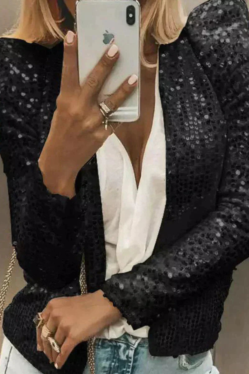 Vêtements d'extérieur à paillettes pour femmes