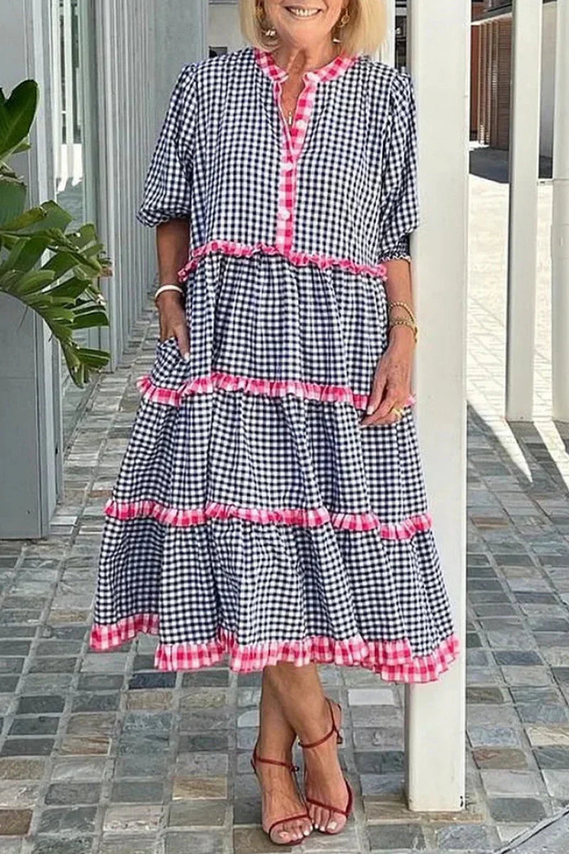 Dove - Robes t-shirt décontractées avec col en O et poches plaquées