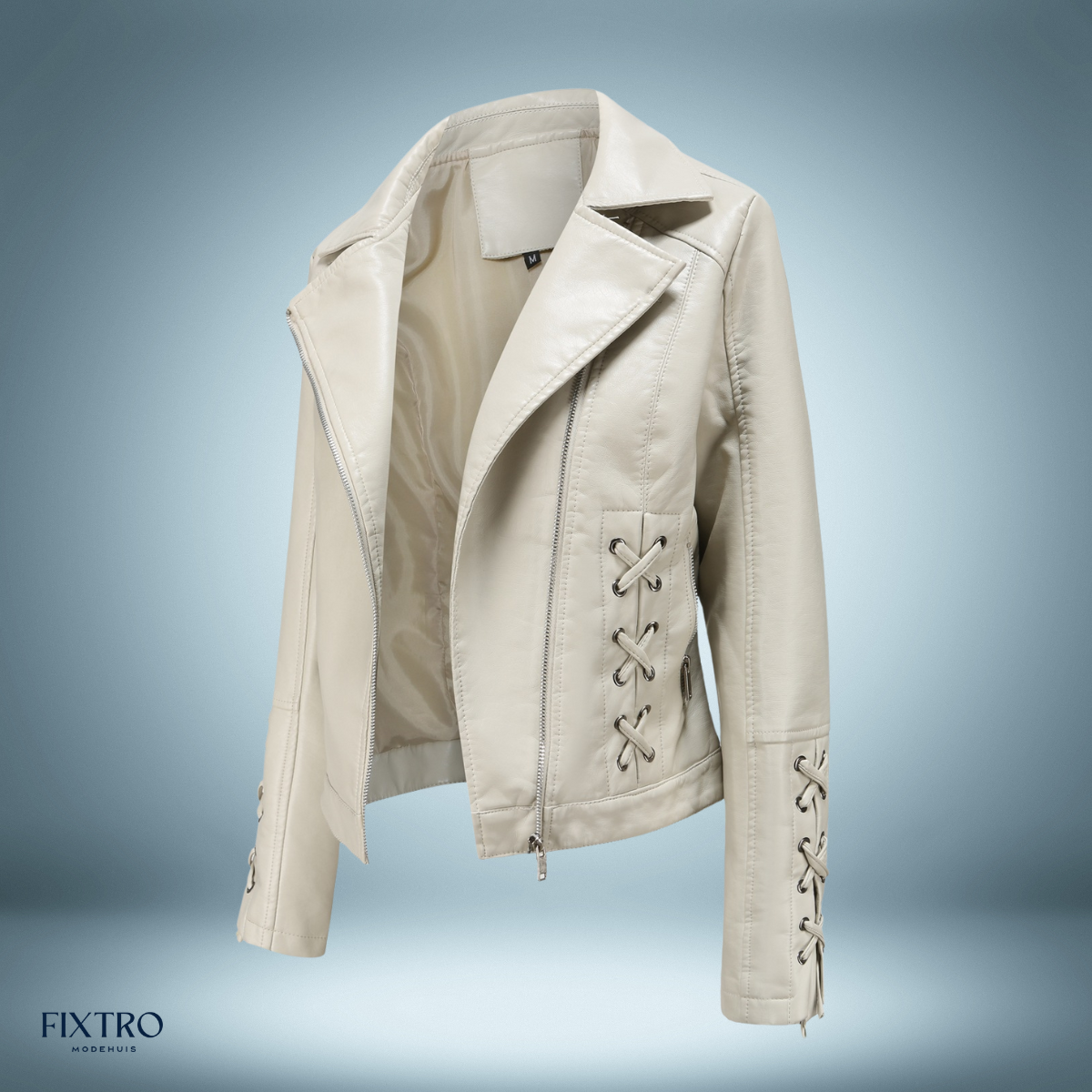 Exclusif - blouson en cuir avec tresses