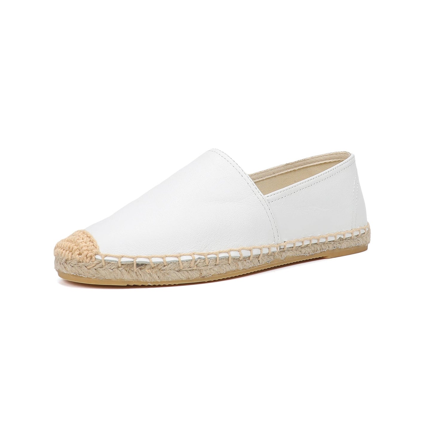 Esmee | Espadrilles plates en cuir de style ballet