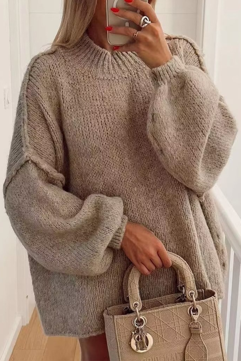 Pia | Pull Casual Uni à Col Rond