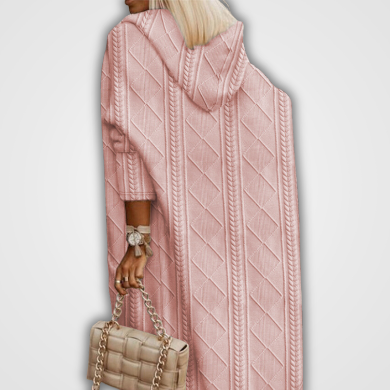 ANNEKE - GILET CARDIGAN LONG AVEC CAPUCHON