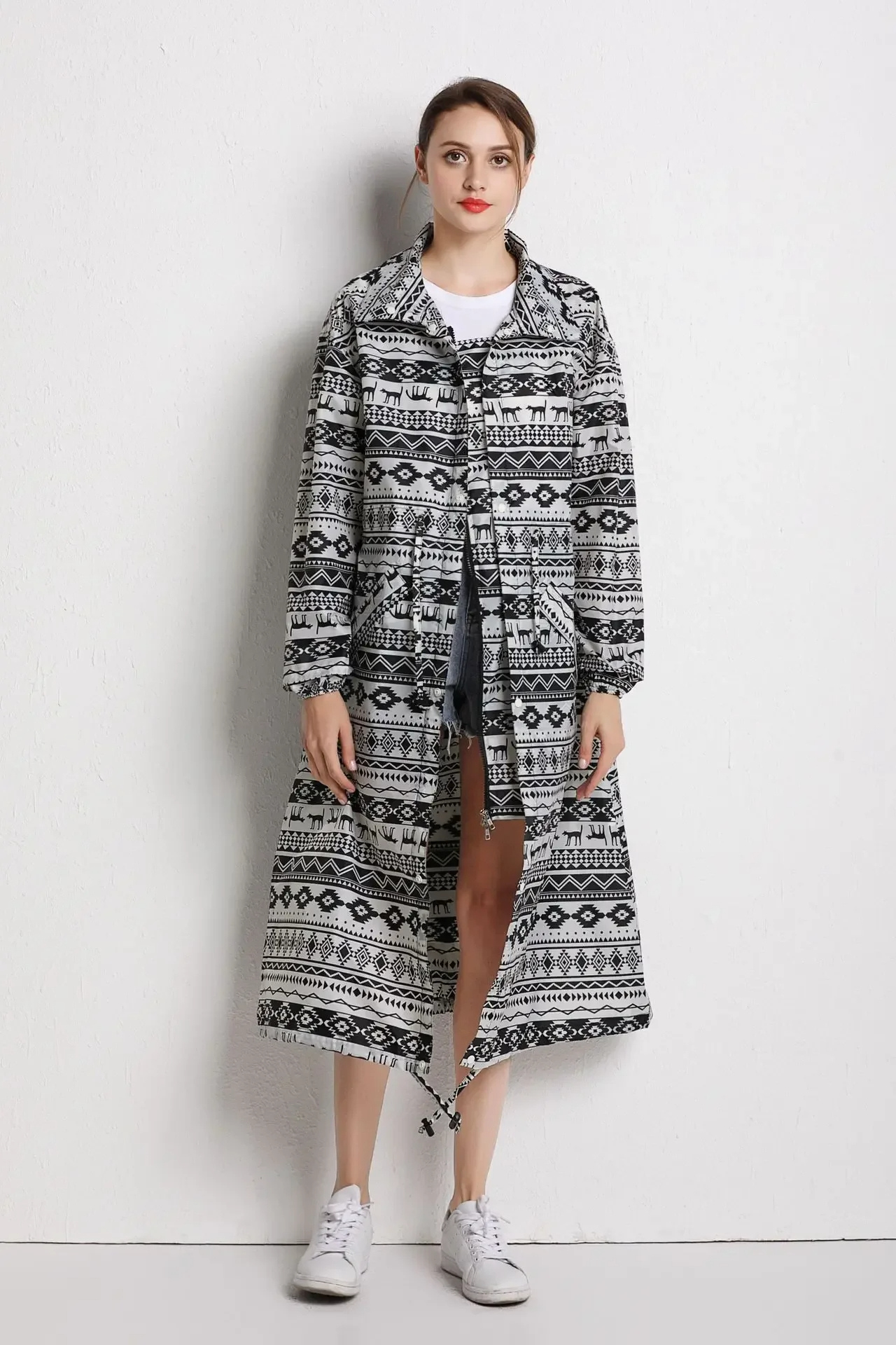 Ashiel - Imperméable imprimé intemporel pour femmes