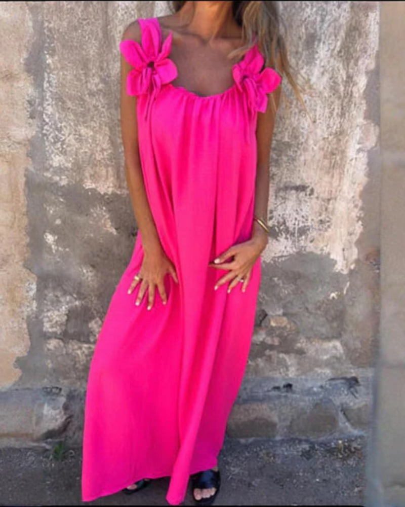 - Robe longue à fleurs