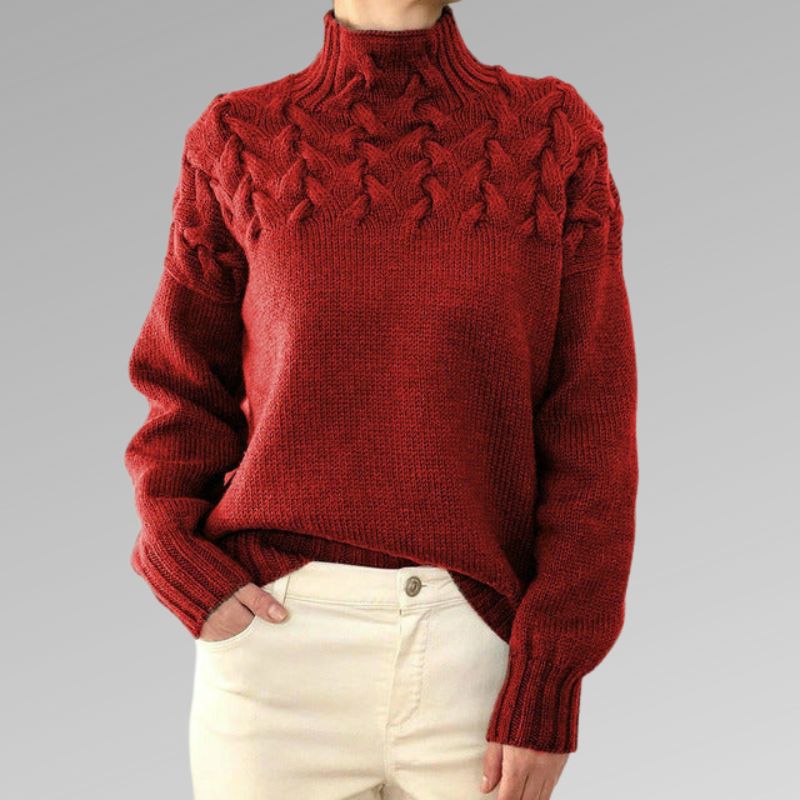 Fleuron | Motif femme Pull à col roulé | Elégant