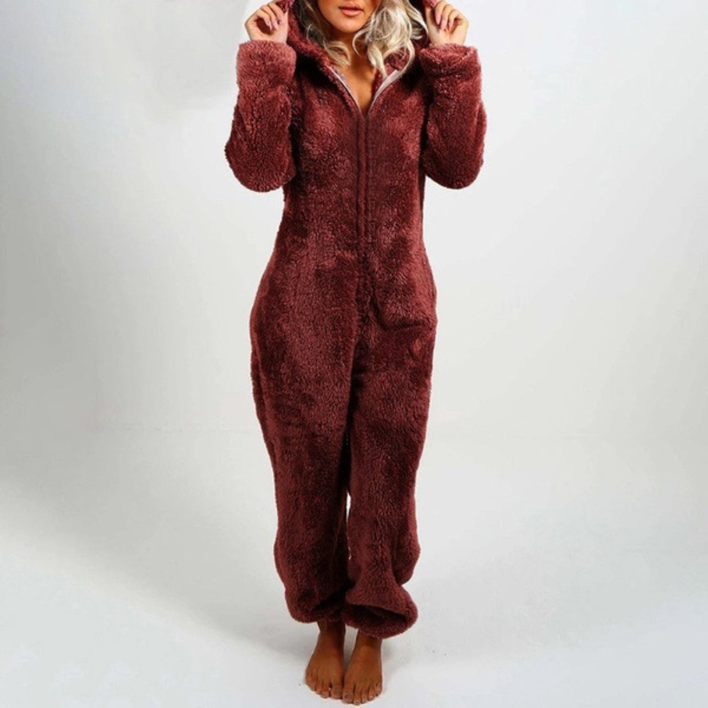 Nina - Pyjama Combinaison Stylé avec Capuche pour Femmes