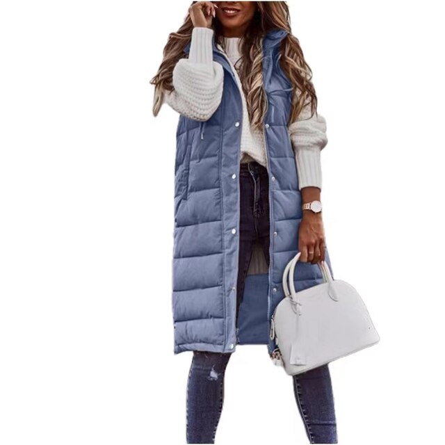 Veste longue sans manches pour femmes