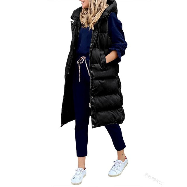 Veste longue sans manches pour femmes