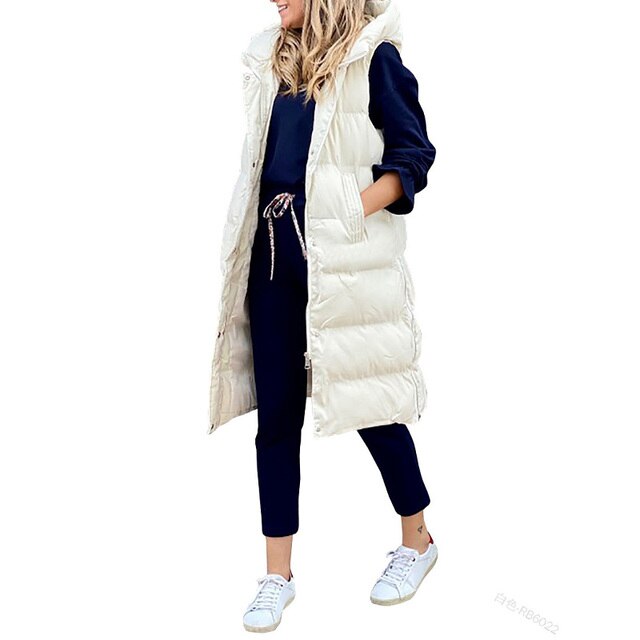 Veste longue sans manches pour femmes