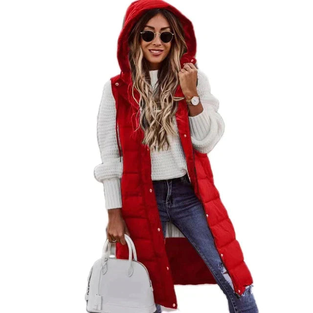 Veste longue sans manches pour femmes