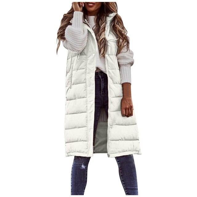 Veste longue sans manches pour femmes