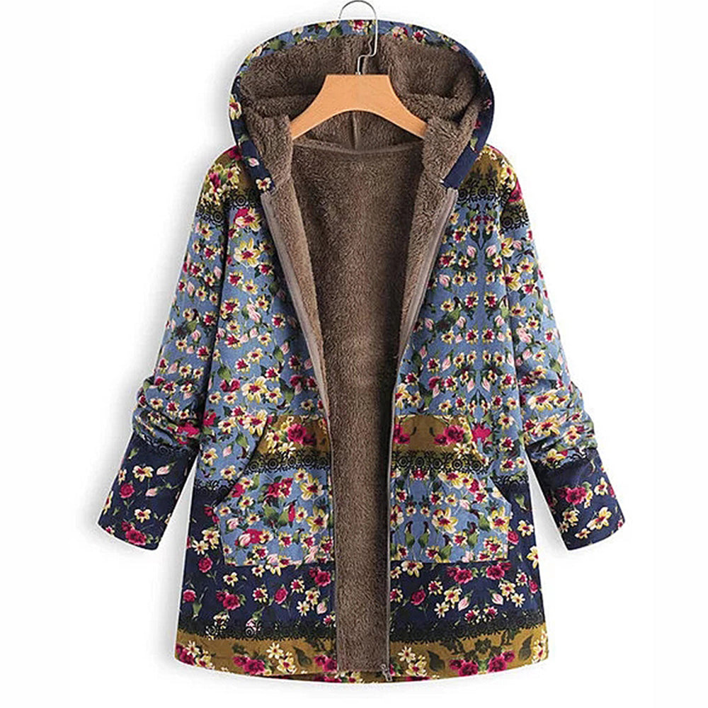 Qloe – Veste Femme Winter Garden | Motifs Floraux Élégants