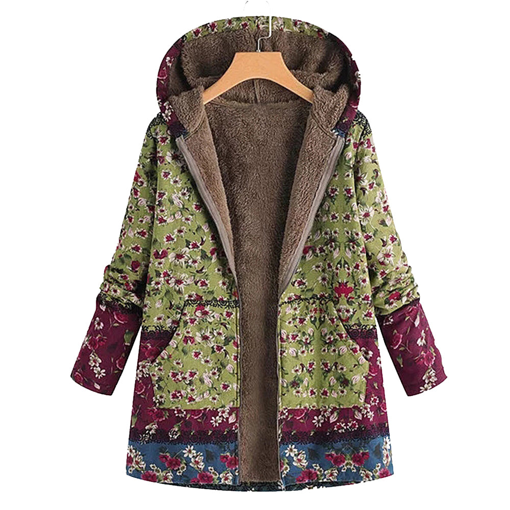 Qloe – Veste Femme Winter Garden | Motifs Floraux Élégants