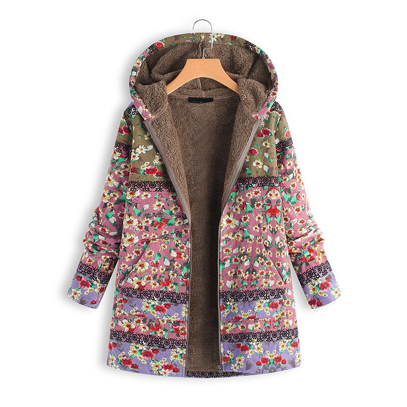 Qloe – Veste Femme Winter Garden | Motifs Floraux Élégants