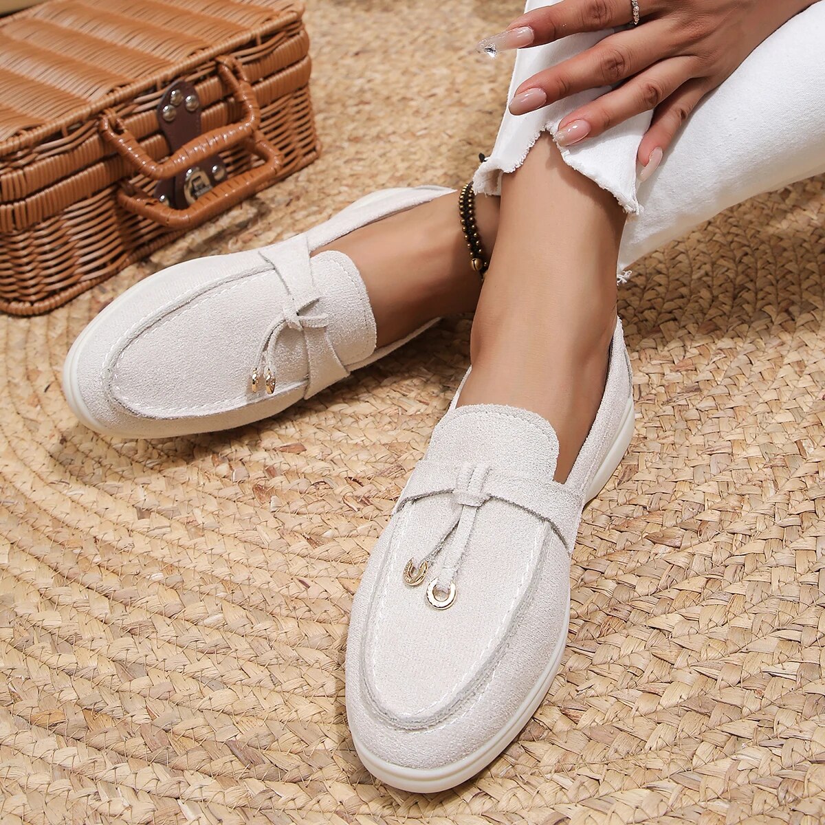 Mocassins plats décorés de cintres