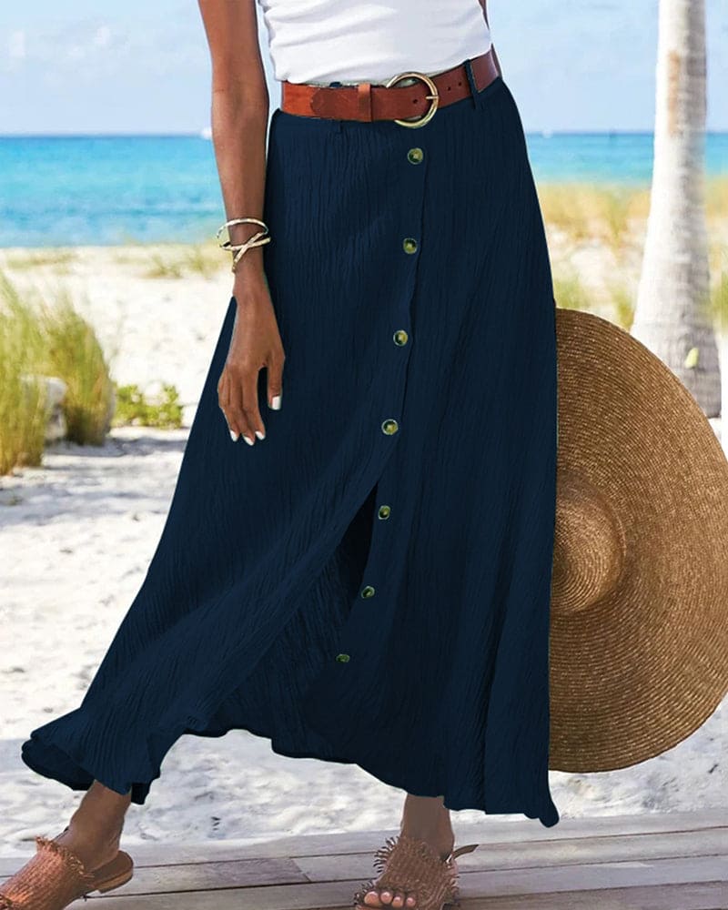 Lotte | Jupe longue élégante de couleur unie