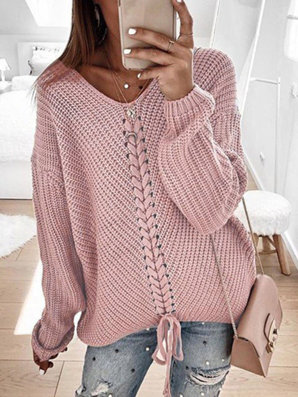 Pull élégant à col rond et coupe ample