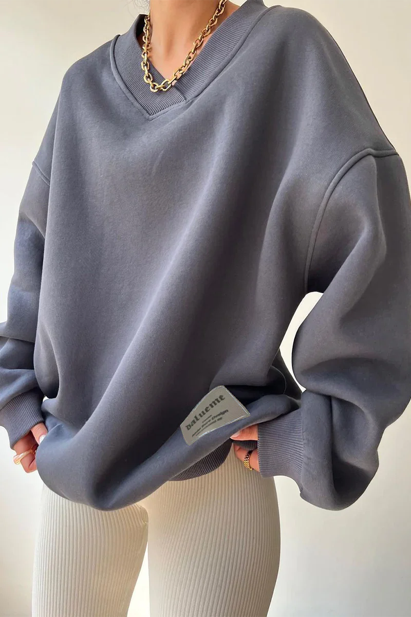 Sweats à capuche confortables avec patchs et col en V pour les activités de plein air