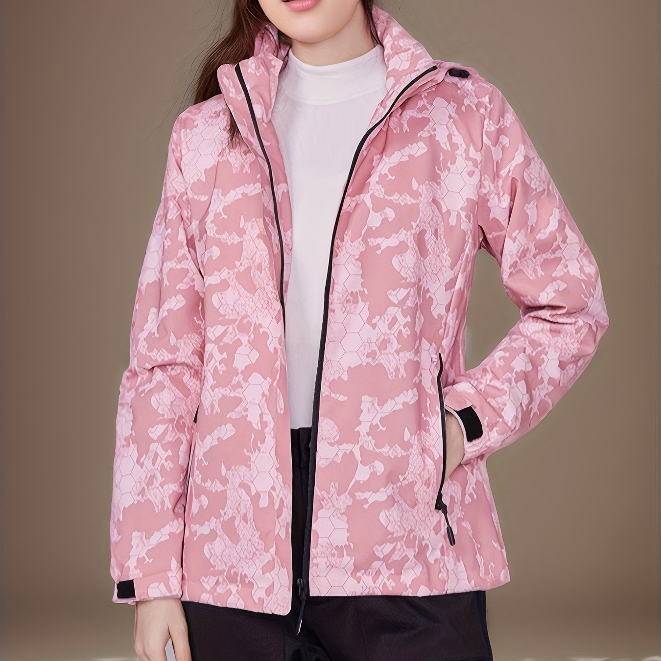 Elise | Veste de sport outdoor pour femme, coupe-vent, imprimé camouflage