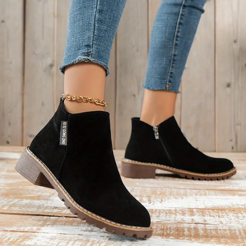 Bottes polyvalentes en cuir à fond plat