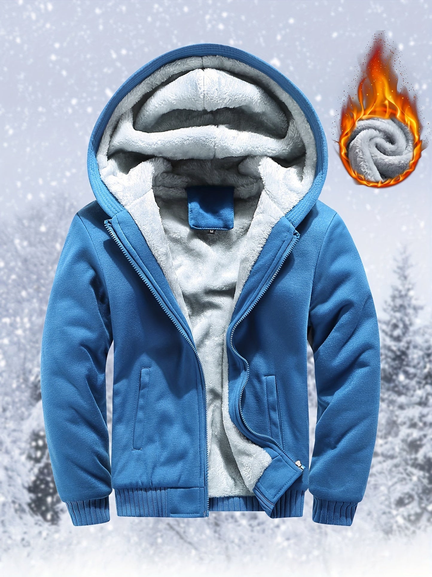 Emma | Veste polaire chaude avec capuche en couleur unie