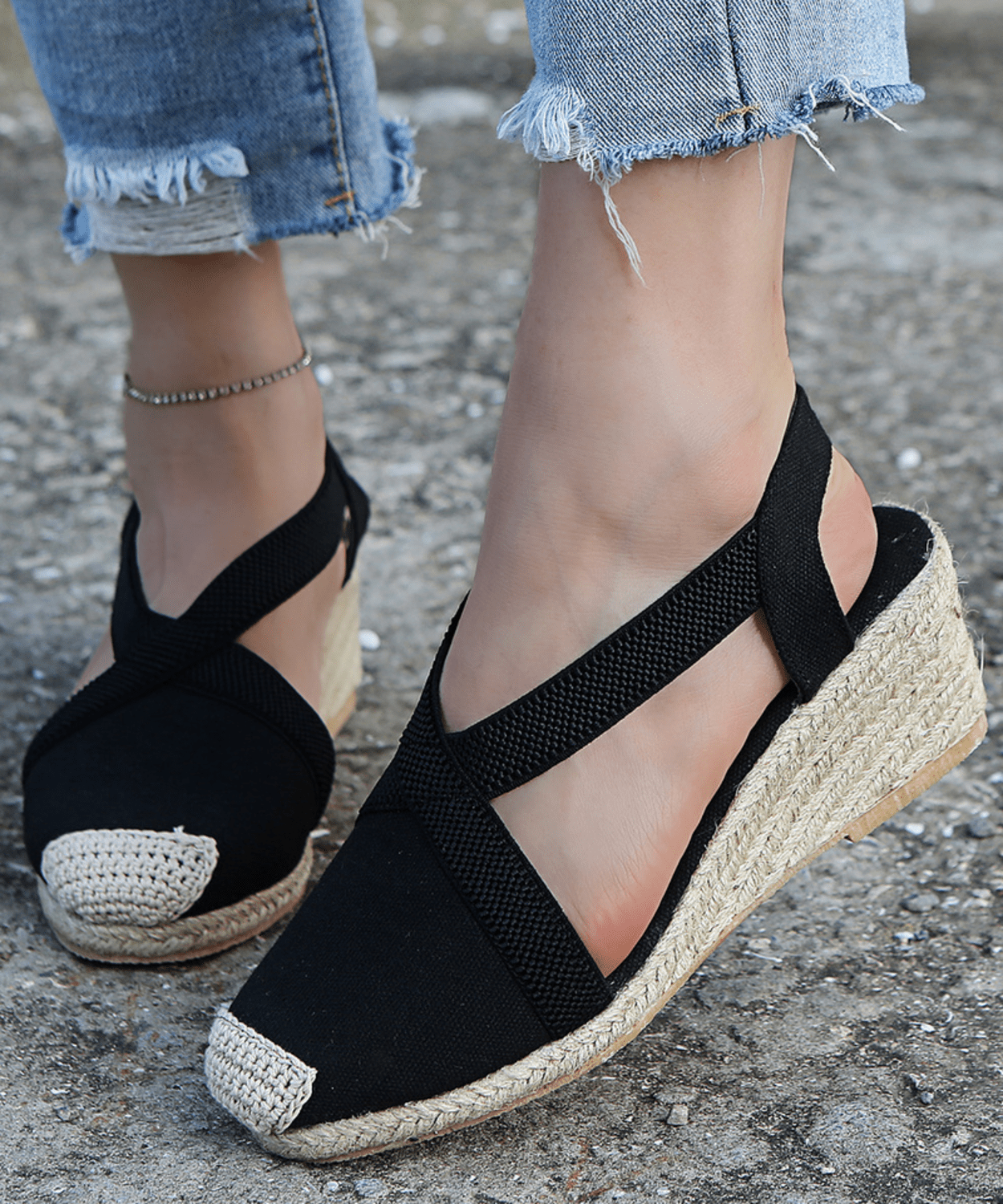 Fenne | Espadrilles en toile à bride de cheville