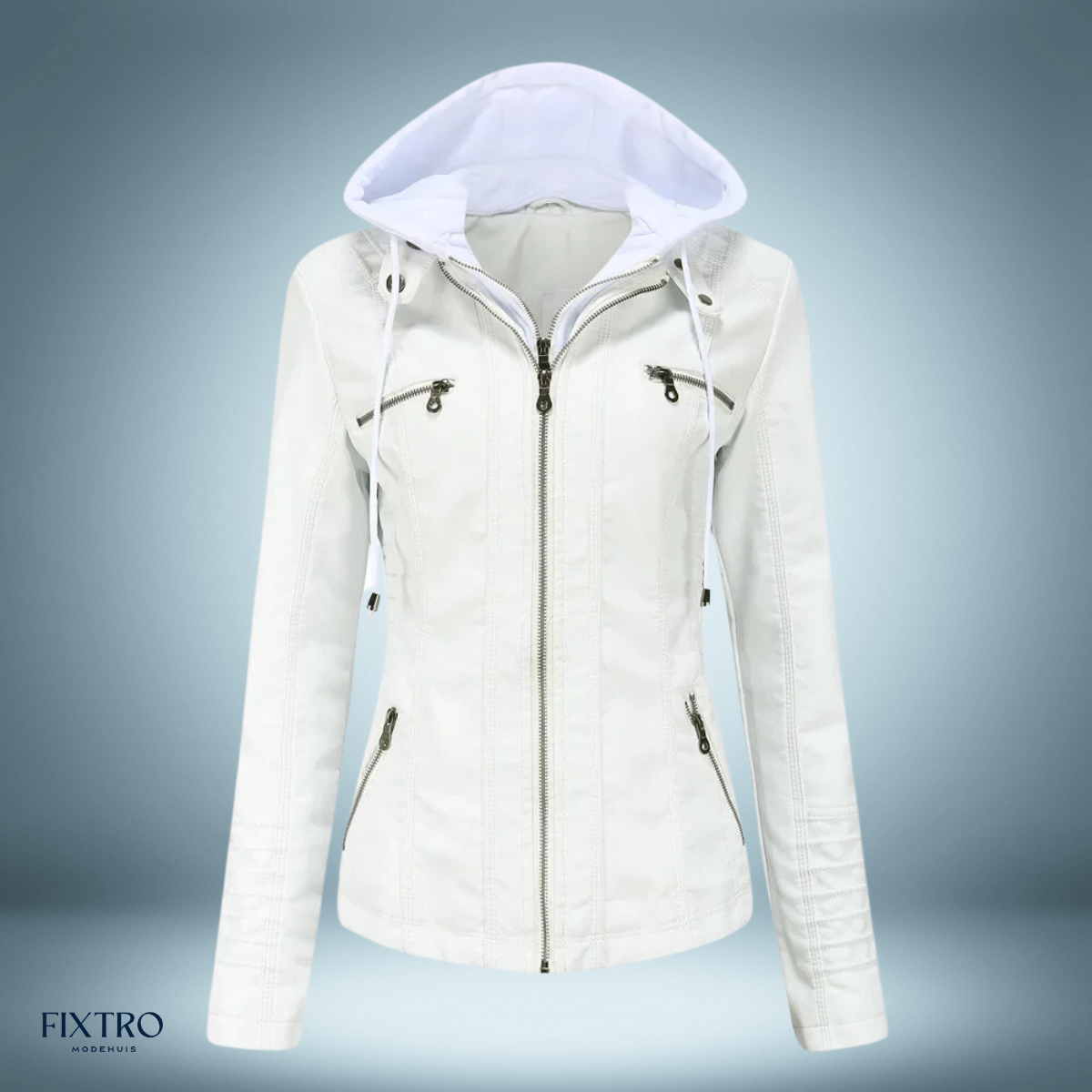 Lyra | Veste Femme en Cuir avec Capuche Chic et Confortable