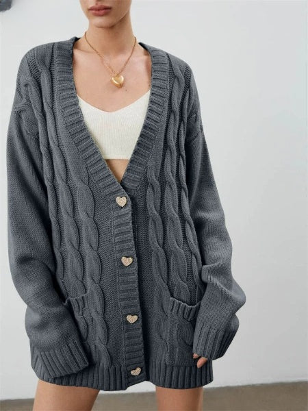 Cardigan tricoté surdimensionné pour femme – élégant et confortable