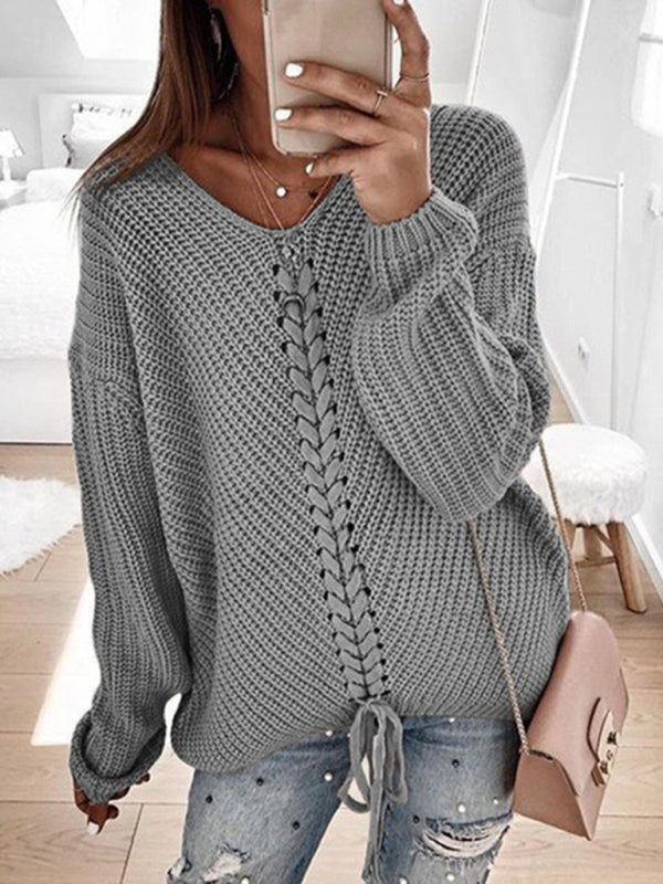 Pull élégant à col rond et coupe ample