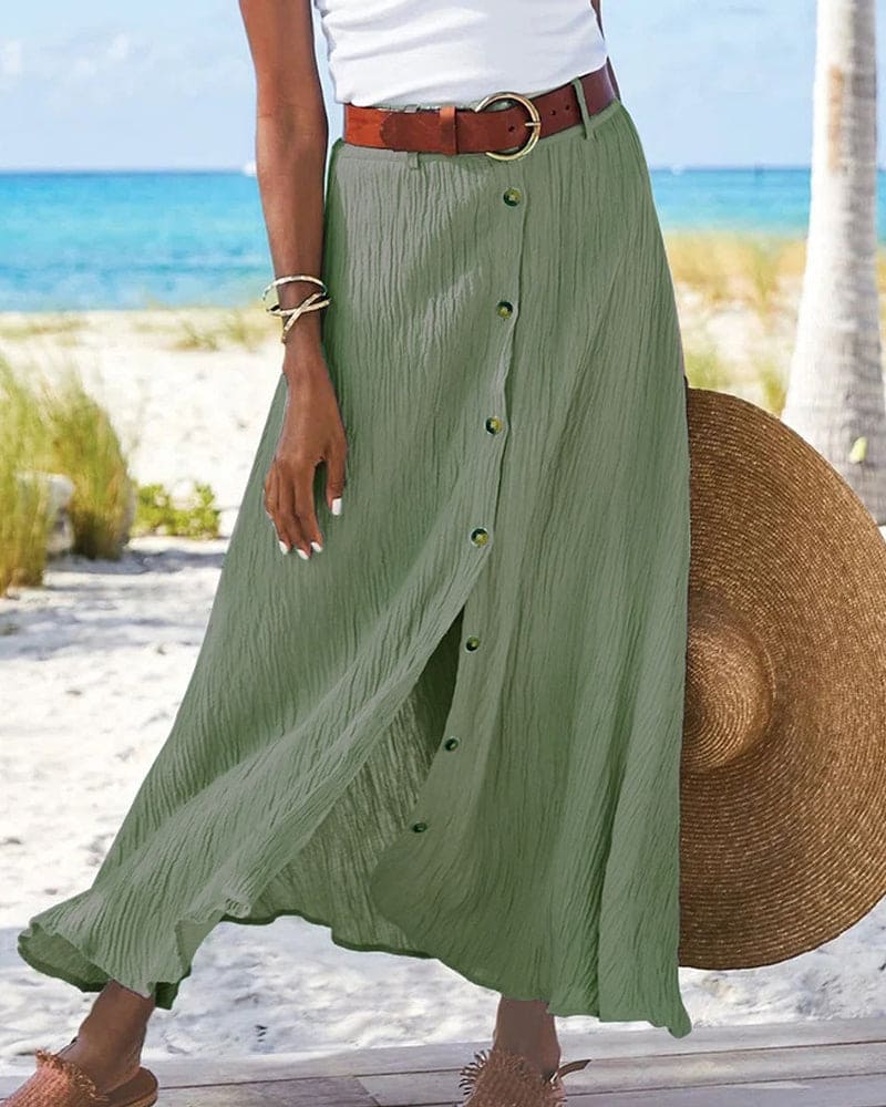Lotte | Jupe longue élégante de couleur unie