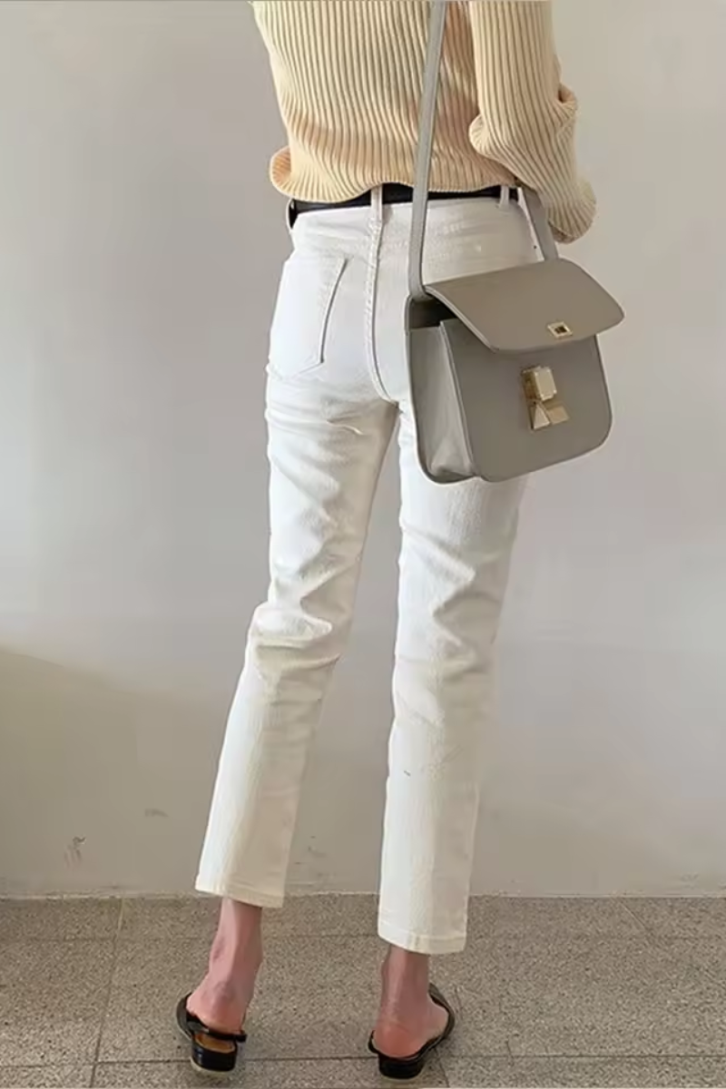 Sienna | Women's Beige Straight Jeans