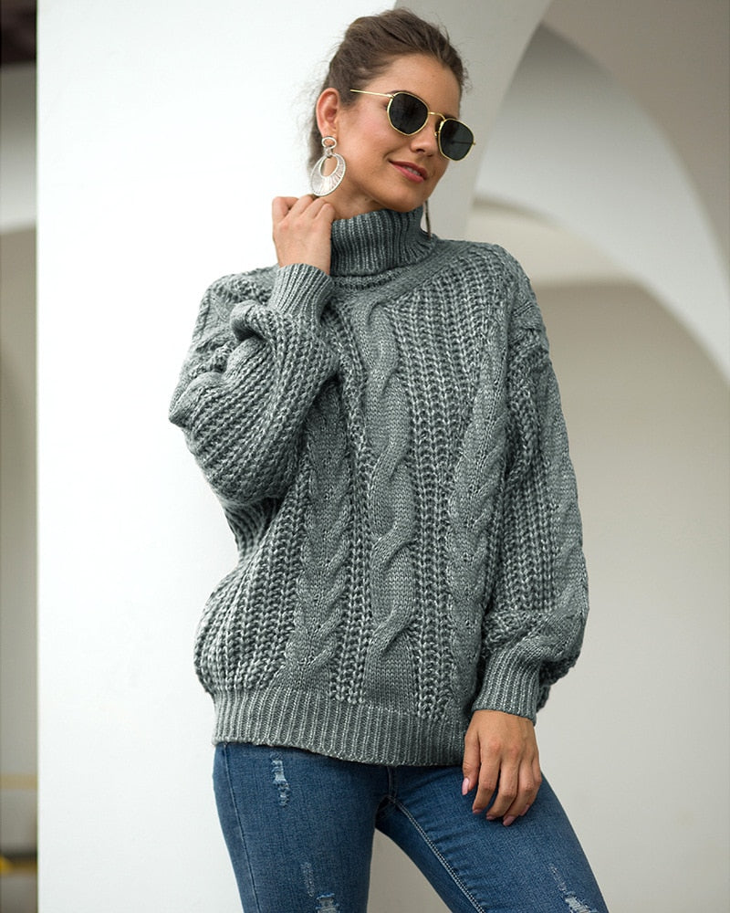 Miranda - Pull à col roulé en maille