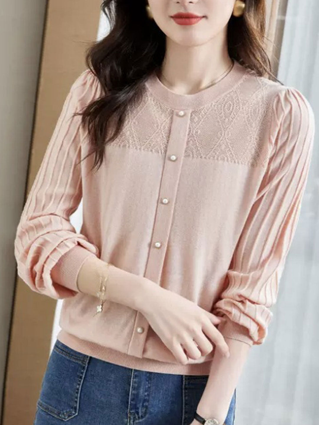 Xivana Blouse | Blouse à manches longues et col rond