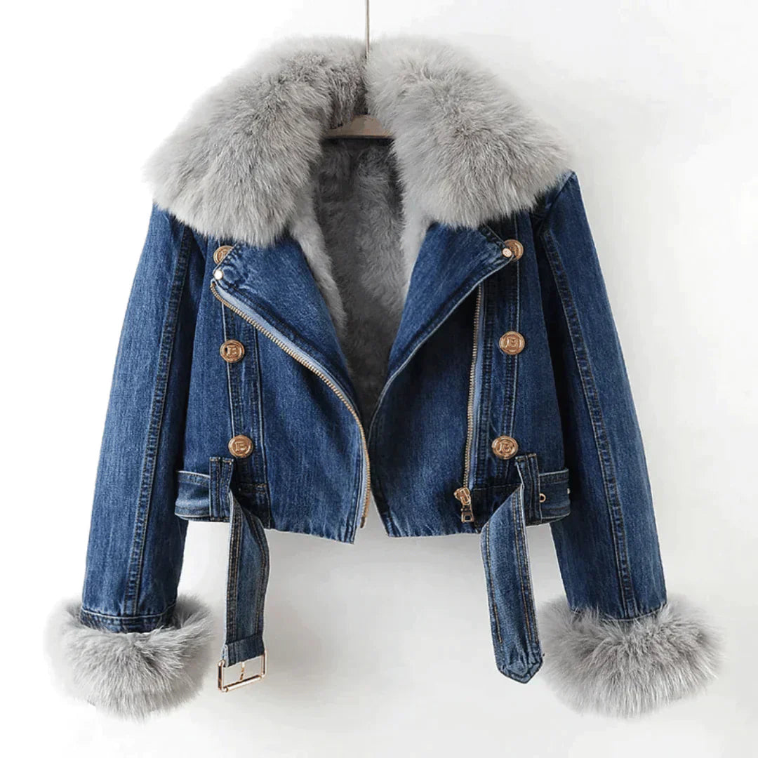 Veste Elegance Denim Fourrure