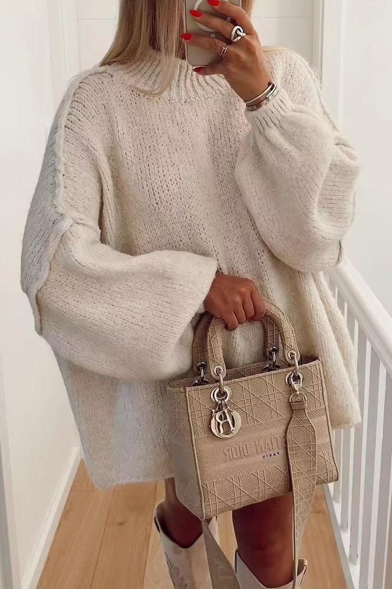 Pia | Pull Casual Uni à Col Rond