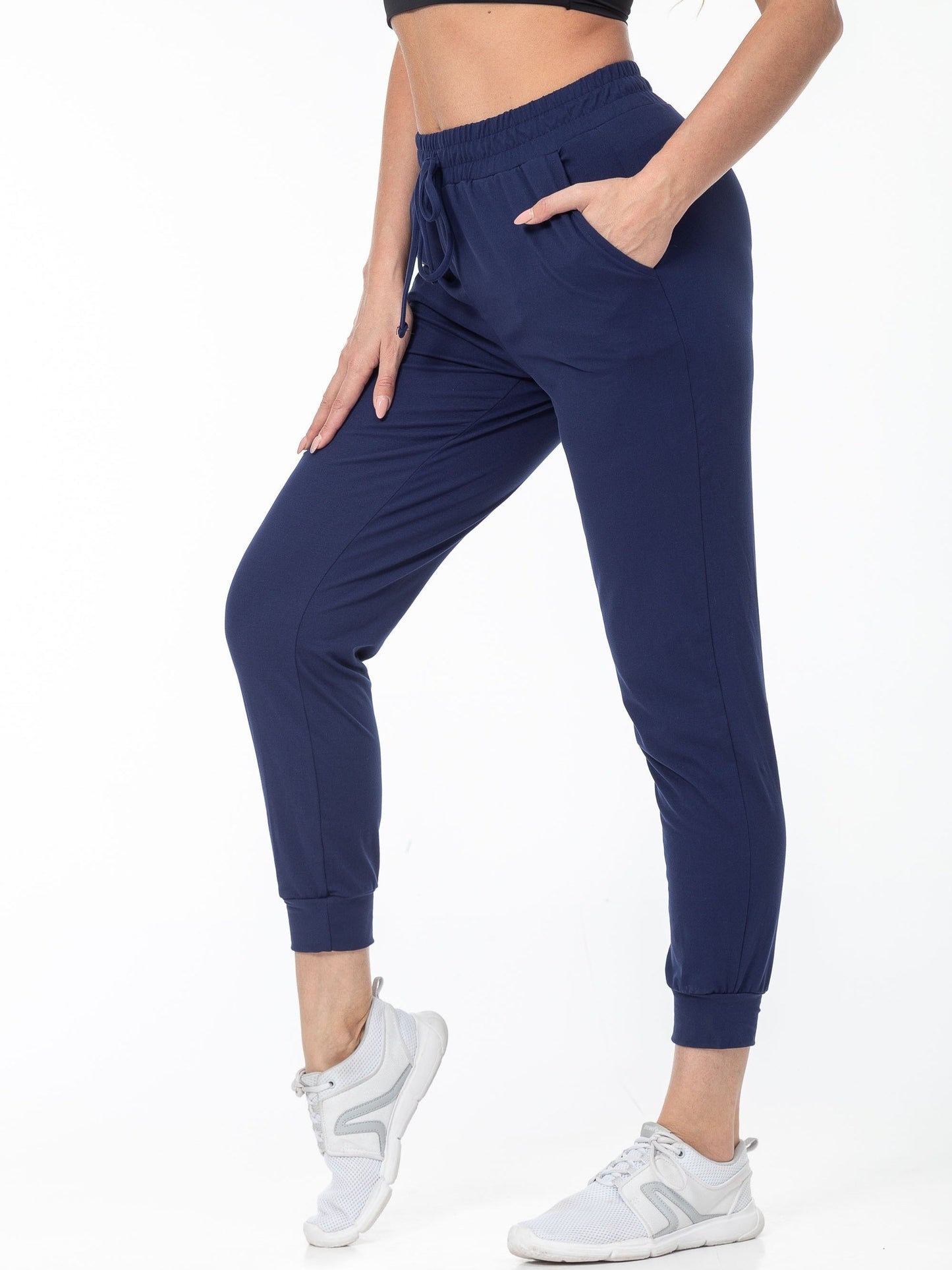 Sophie | Pantalon de course décontracté de couleur unie avec poche