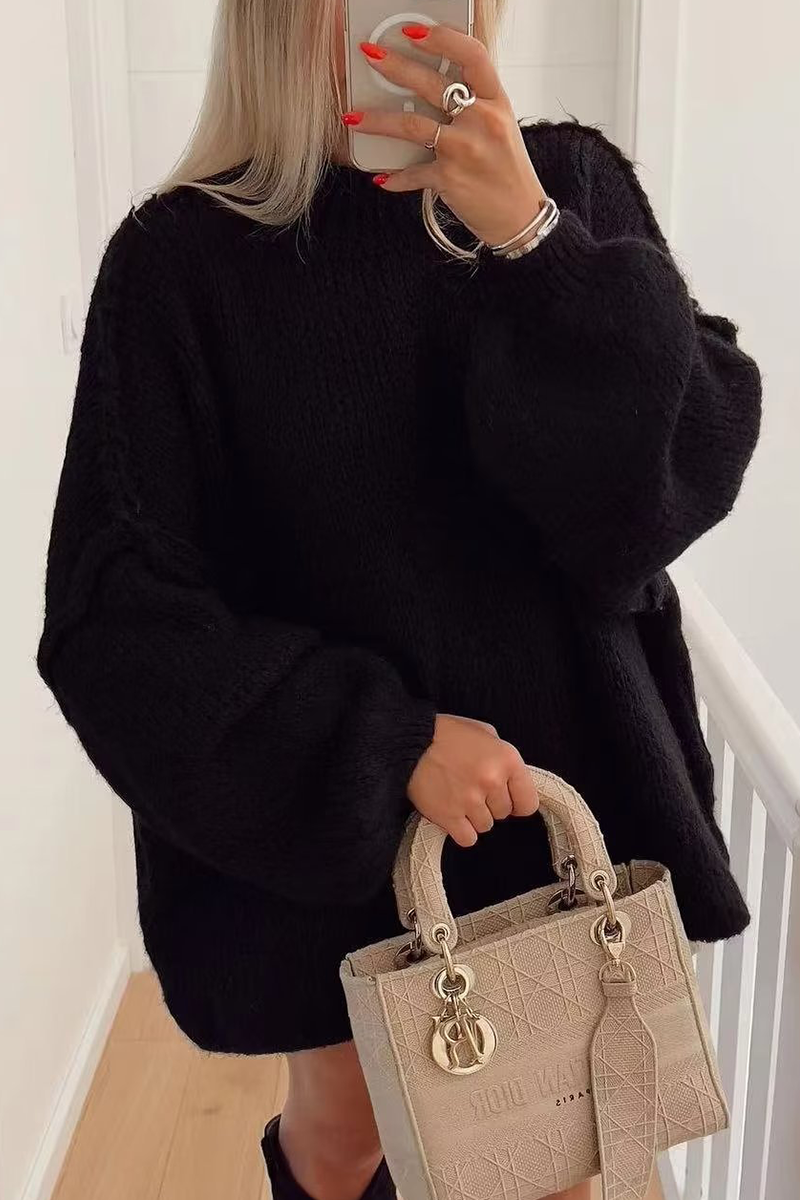 Pia | Pull Casual Uni à Col Rond