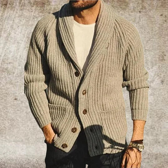 Pull élégant pour homme avec fermeture à boutonnage simple