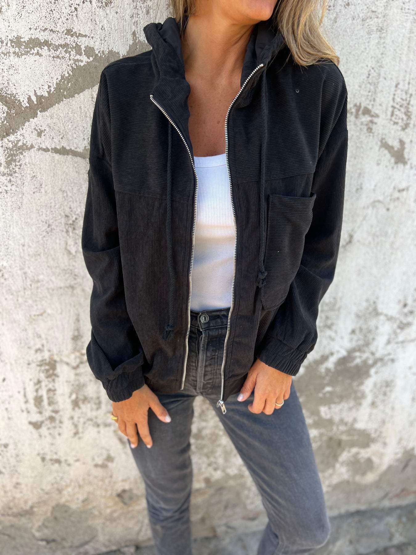 Ariellee | Camisole de freizeit avec Kapuze et Reißverschluss