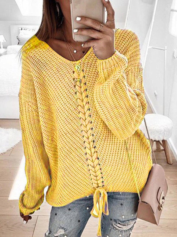 Pull élégant à col rond et coupe ample