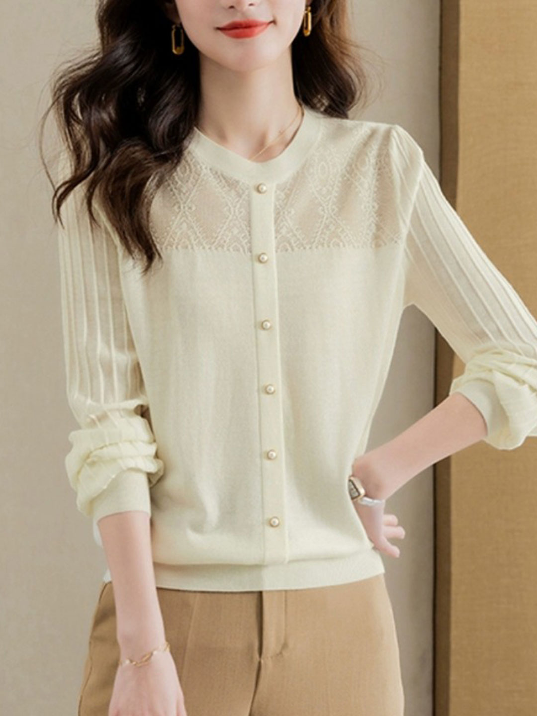Xivana Blouse | Blouse à manches longues et col rond