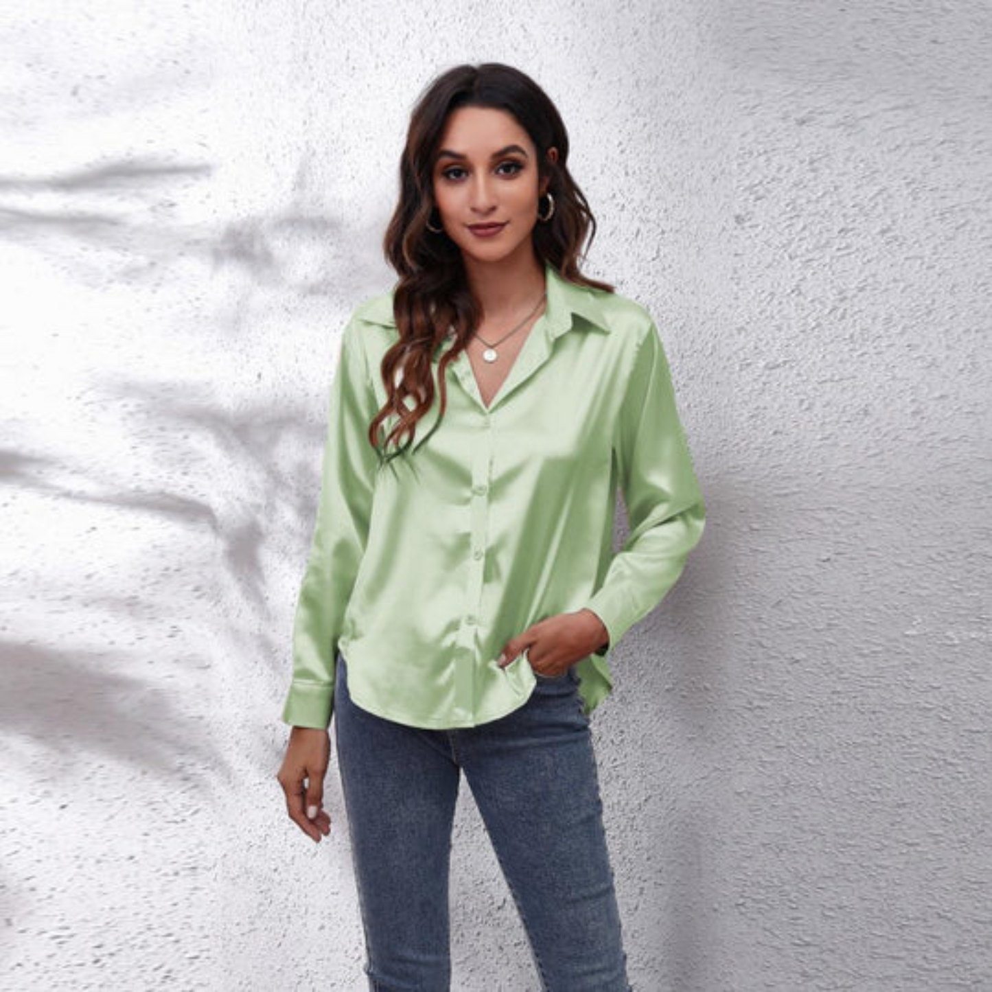 Eva | Chemisier d'été en satin pour femmes