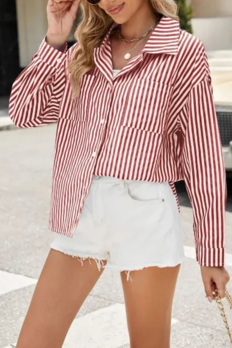 Sabrina | Chemise boutonnée à rayures pour femme